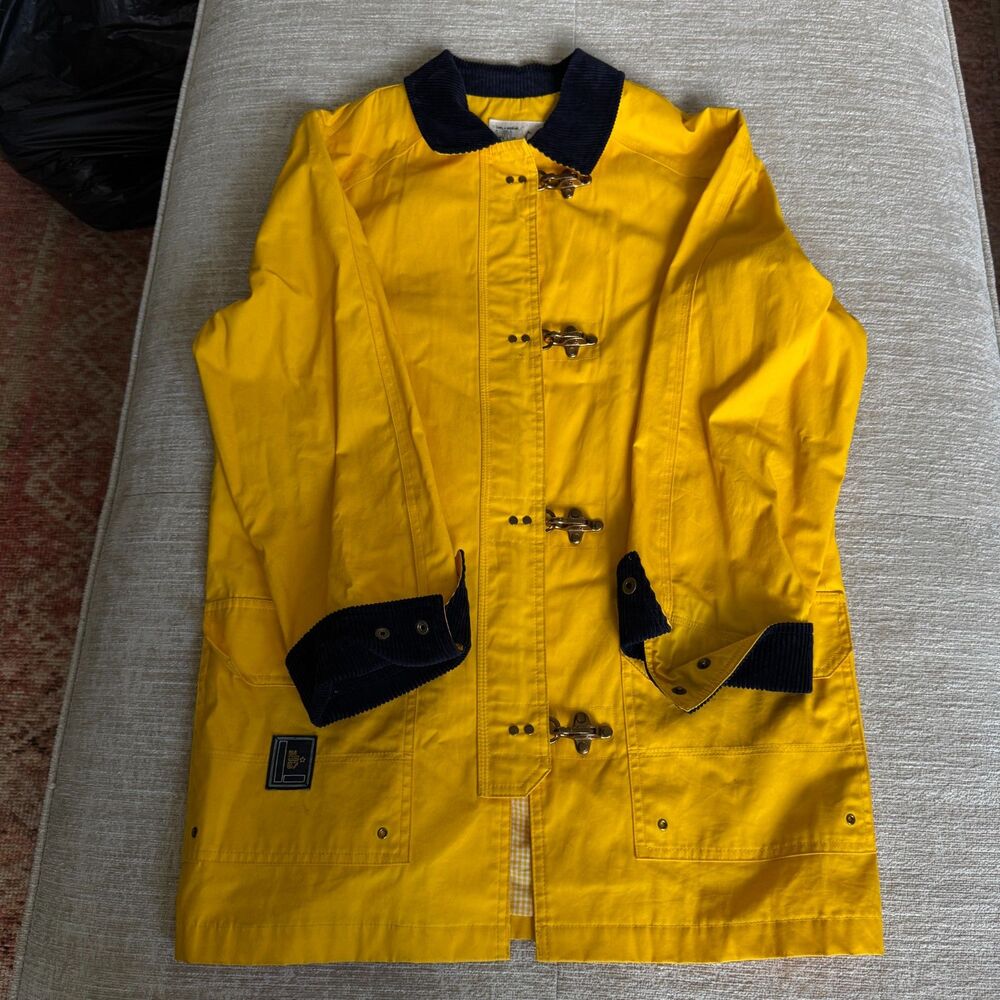Lauren Ralph Lauren 067 Vintage Jacket Womens Yellow Nautical Toggle Coat 90s S